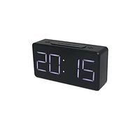 Wzxksoac Orologio da Tavolo un Specchio Sveglia Digitale Multifunzione Display un Ripetizione Tempo Notte Luce un LED Scrivania Scrivania Decorazioni per La Casa Regali Nero