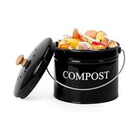 Wzxksoac Per il Contenitore per Compost da Cucina per Piano di, Essenziali per la Casa - Secchio per Compost da 1 Gallone con Coperchio Nero