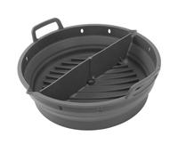 Wzxksoac Piastra In Silicone per Friggitrice Ad Aria Pieghevole da 8,5 Pollici - Stampo da Forno, Grigio