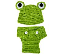 Wzxksoac Ragazza infantile del ragazzo del neonato Handmade dei bambini Costume Animal Beanie fotografia set di pattini Crochet panno lavorato a maglia cappelli & cappelli-rana