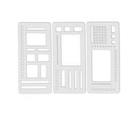 Wzxksoac Set di Stencil Compatibile con Planner Dot Grid Journal - Template Flessibile Fatto A Mano (3 Pezzi), per Disegno e Creazione di Liste di Controllo A