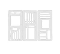 Wzxksoac Set di Stencil per Pianificatori 3PCS In Silicone Flessibile Fatto A Mano per Diari A Griglia A Punti, Disegni e Liste di Controllo C