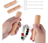 Wzxksoac Strumento per Stringere I per Perline In Silicone, un Paio di Strumenti per Stringere I In Faggio e 3 Strumenti per Estrarre I In Acciaio Inossidabile