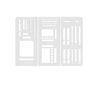 Wzxksoac Template per Dischi Flessibili Fatti A Mano (3 PCS), Set di Stencil per Pianificatori per Diari A Griglia A Punti, Creazione di Disegni e Liste di Controllo B
