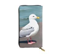 WZYCWB 19,1 x 10,4 cm di lunghezza, grazioso portafoglio in pelle di gabbiano, scomparto con cerniera grande capacità, un buon regalo per gli amici, nero, Taglia unica