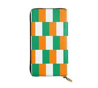 WZYCWB 19,1 x 10,4 cm di lunghezza, portafoglio in pelle con bandiera della Costa d'Avorio, scomparto con cerniera grande capacità, un buon regalo per gli amici, nero, Taglia unica