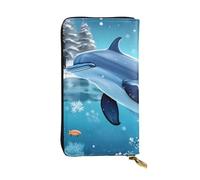 WZYCWB 19,1 x 10,4 cm di lunghezza, portafoglio invernale in pelle delfino, scomparto con cerniera grande capacità, un buon regalo per gli amici, nero, Taglia unica