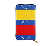 WZYCWB 19,1 x 10,4 cm pochette lunga, bandiera del Venezuela portafoglio in pelle, scomparto con cerniera grande capacità, un buon regalo per gli amici, nero, Taglia unica