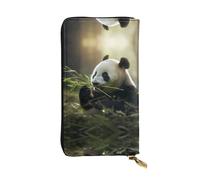 WZYCWB 19,1 x 10,4 cm pochette lunga, portafoglio in pelle panda, scomparto con cerniera grande capacità, un buon regalo per gli amici, nero, Taglia unica