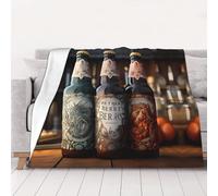 WZYCWB 3 bottiglie di birra 203,2 x 152,4 cm coperta di flanella stampata - 76,2 - 203,2 cm. Una coperta calda per l'autunno per uso domestico e una coperta portatile da viaggio.