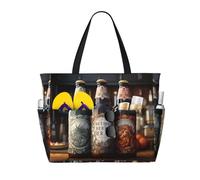 WZYCWB 3 bottiglie di birra Borsa da spiaggia grande borsa da viaggio palestra piscina borsa con cerniera