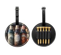 WZYCWB 3 bottiglie di birra con stampa speciale per tee da golf, design con fibbia portatile da appendere, Nero , Taglia unica, Valigia