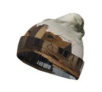 WZYCWB A Broken House Printing Warm Knit Hat, adatto per escursioni, campeggio, viaggi e vari scenari all'aperto, nero