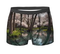 WZYCWB A clear spring Boxer da uomo (S-XXL) - tessuto elastico leggero, traspirante, assorbe il sudore, elasticizzato, nero, Large