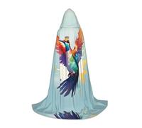 WZYCWB Acquarello con cappuccio stampato colibrì piccolo, costume per feste di vacanza, accessorio per feste di carnevale, taglie S/M/L