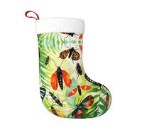 WZYCWB Acquerello Insetti Stampe calze natalizie, appese al caminetto, sono perfette per contenere regali e dolci.