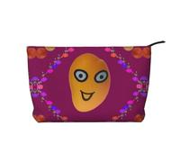 WZYCWB Adorabile borsa cosmetica da viaggio con stampa di cane in stile cartone animato, perfetta per viaggi di lavoro e vacanze., Smiley Mango, Taglia unica