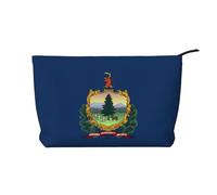 WZYCWB Adorabile borsa cosmetica da viaggio con stampa di cane in stile cartone animato, perfetta per viaggi di lavoro e vacanze., Bandiera dello stato del Vermont, Taglia unica