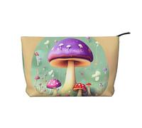 WZYCWB Adorabile borsa cosmetica da viaggio con stampa di cane in stile cartone animato, perfetta per viaggi di lavoro e vacanze., Fungo Sogno Viola, Taglia unica