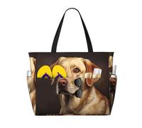 WZYCWB Adorabile borsa da spiaggia con labrador, grande borsa da viaggio, palestra, piscina, con cerniera