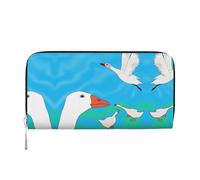 WZYCWB African Savanna Giraffe pochette in pelle portafogli con cerniera e porta carte sono perfetti per i viaggi o l'uso quotidiano, Oca bianca felice, Taglia unica