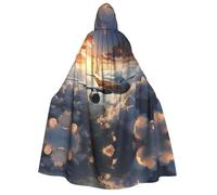 WZYCWB Airplanes are soaring Printed Hooded Cape - Perfetto per feste di Halloween, spettacoli teatrali e servizi fotografici.