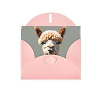 WZYCWB Alpaca avatar - Biglietti di auguri in carta perlescente rosa, 15 x 10 cm, con buste per compleanni, matrimoni e condoglianze