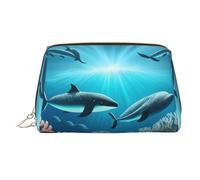 WZYCWB Alpaca Avatar - Borsa cosmetica da donna, in pelle stampata, elegante, morbida, resistente, Balene sotto il mare, Taglia unica