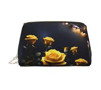 WZYCWB Alpaca Avatar - Borsa cosmetica da donna, in pelle stampata, elegante, morbida, resistente, Belle Rose Gialle, Taglia unica