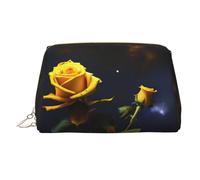 WZYCWB Alpaca Avatar - Borsa cosmetica da donna, in pelle stampata, elegante, morbida, resistente, Rose Gialle Notte Stellata, Taglia unica