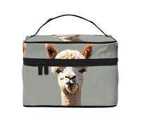 WZYCWB Alpaca avatar - Borsa cosmetica grande da donna, portatile, di grande capacità, borsa cosmetica da viaggio, borsa per cosmetici, borsa da viaggio per ragazze, nera, taglia unica, colore nero