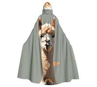 WZYCWB Alpaca avatar Mantello da ballo modellato, abito da mago esteso per adulti, costume in maschera, abito da festa a tema carnevale