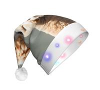 WZYCWB Alpaca avatar Patterned Santa Hat | Cappello di peluche incandescente per Natale, Capodanno ed eventi di festa