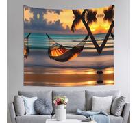 WZYCWB Amaca da spiaggia con tramonto stampato, 152 x 130 cm, perfetto per il soggiorno o la camera da letto murales