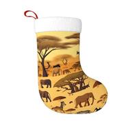 WZYCWB Animali africani delle praterie Stampe calze natalizie, appese al caminetto, sono perfette per contenere regali e dolci.