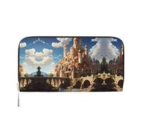 WZYCWB Anime Castle Sky stampato portafoglio con cerniera perfetto per viaggi, affari e uso quotidiano. Contiene telefoni cellulari e contanti.