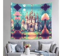 WZYCWB Arazzo da parete classico con castello stampato, 152 x 130 cm, perfetto per il soggiorno o la camera da letto murales