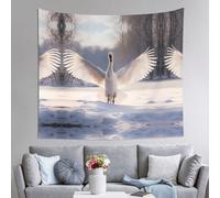 WZYCWB Arazzo da parete con cigno bianco, 152 x 130 cm, perfetto per il soggiorno o la camera da letto murales