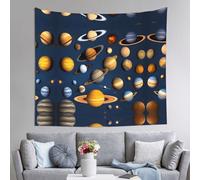 WZYCWB Arazzo da parete con stampa di pianeti del sistema solare, 152 x 130 cm, perfetto per il soggiorno o la camera da letto murales