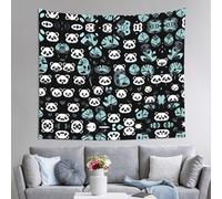 WZYCWB Arazzo da parete con stampa faccia di panda bianco e nero, 152 x 130 cm, perfetto per il soggiorno o la camera da letto murales