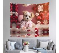 WZYCWB Arazzo da parete stampato con cucciolo di rose, 152 x 130 cm, perfetto per il soggiorno o la camera da letto murales