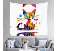 WZYCWB Arazzo da parete stampato con gatto triste, 152 x 130 cm, perfetto per il soggiorno o la camera da letto murales