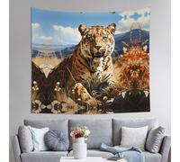 WZYCWB Arazzo da parete stampato con leopardo in cerca di preda, 152 x 130 cm, perfetto per il soggiorno o la camera da letto murales