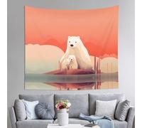 WZYCWB Arazzo da parete stampato con orso polare triste, 152 x 130 cm, perfetto per il soggiorno o la camera da letto murales