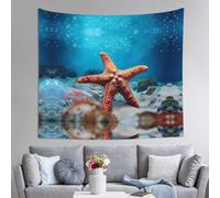 WZYCWB Arazzo da parete stampato con stella marina nel mare, 152 x 130 cm, perfetto per il soggiorno o la camera da letto murales