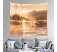 WZYCWB Arazzo stampato con cigno nel lago, perfetto per il soggiorno o la camera da letto, migliora lo stile della tua casa