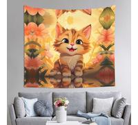 WZYCWB Arazzo stampato con gatto felice, perfetto per il soggiorno o la camera da letto, migliora lo stile della tua casa