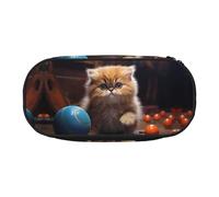 WZYCWB Astuccio portamatite con gatto persiano, di grande capacità, multifunzione, portatile e resistente, per ufficio e scuola, Nero , Taglia unica, Beauty Case