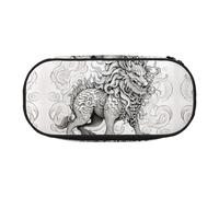 WZYCWB Astuccio portamatite di grande capacità con animali mitologici, scatola portaoggetti multifunzionale, astuccio portatile e resistente, per ufficio e scuola, Nero , Taglia unica, Beauty Case