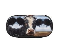 WZYCWB Astuccio portamatite di grande capacità con mucca, multifunzione, portatile e resistente, per ufficio e scuola, Nero , Taglia unica, Beauty Case